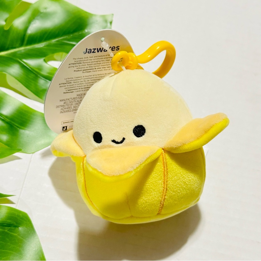 Squishmallows Junie The Yellow Banana - Child's Ultra Soft Stuffed Plush Clip-on